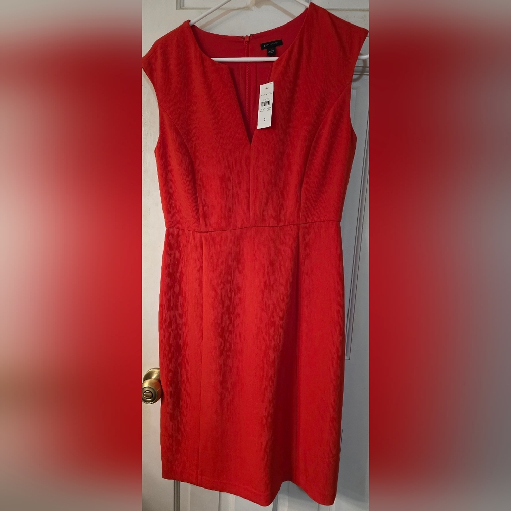 Ann Taylor Deep Orange Dress, Size 2, NWT!